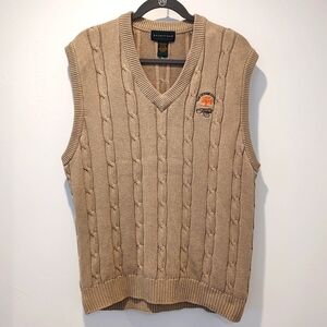 Vintage Izod Cable Knit Sweater Vest Club Kiawah Island The Ocean Course…